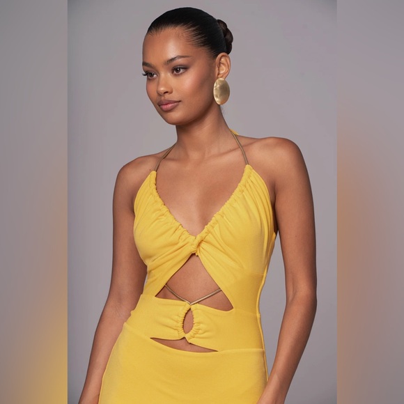 JLUXLABEL yellow Cut Out Maxi Dress – Size Small– NWT - Picture 2 of 6